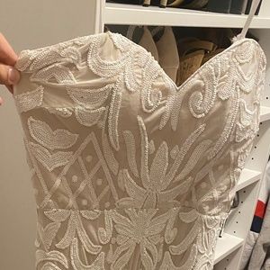 White sequin long dress